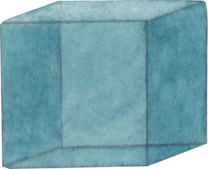 Illustration eines blauen Würfels.