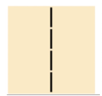 Abbildung eines Streichholzvierlings, bei dem alle 4 Streichhölzer in einer geraden Linie angeordnet wurden.