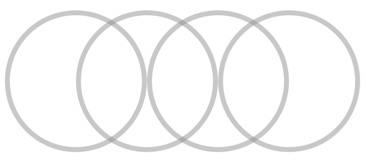 Vorlage eines Musters zum Nachzeichnen: 4 sich überlappende Kreise.