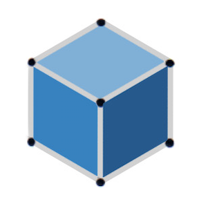 Abbildung eines Würfels auf Isometriepapier.